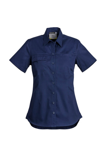 Womens Lightweight Tradie Short Sleeve Shirt - Blue