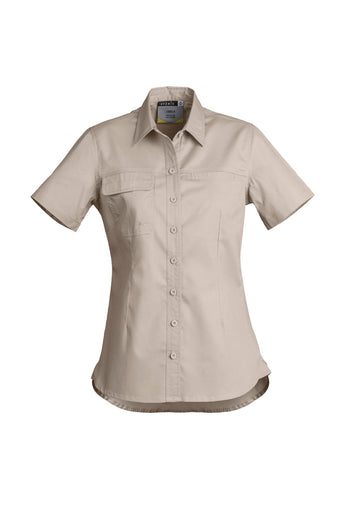 Womens Lightweight Tradie Short Sleeve Shirt - Sand