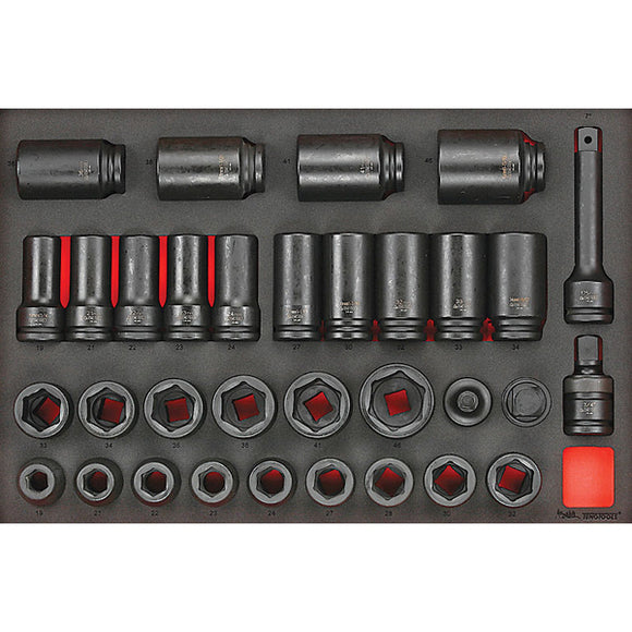 Teng 33pc 3/4in Dr. Impact Socket & Acc. Set (EVA)
