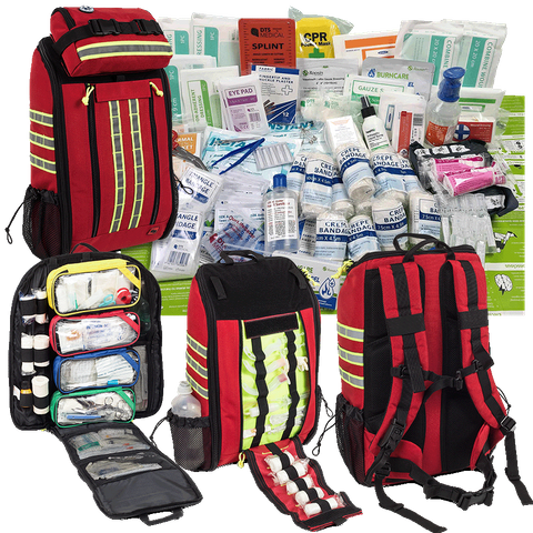 First Aid Large Major/ Mass Incident First Responder Kit in Back Pack / Pictures for reference only examine contents list
