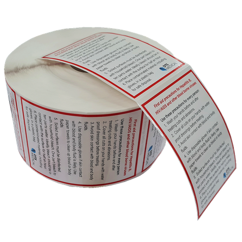 First Aid Warning Hepatitis Sticker 9.5cm x 7cm