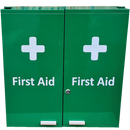 First Aid Metal Box Double Door X Large Wall Mountable Green Empty size 53 x 53 x 20cm