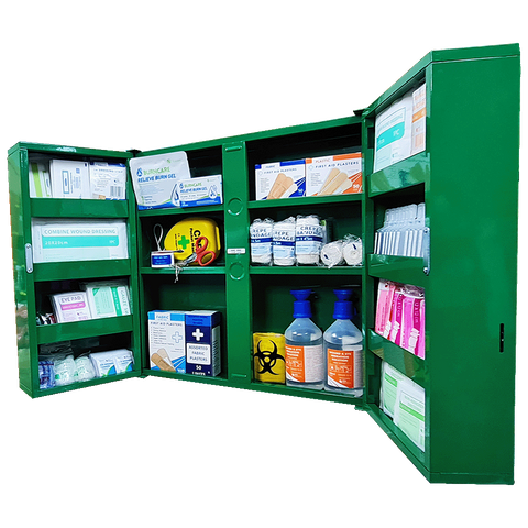 First Aid Medical Station Double Door Stocked Medical Cabinet 53x53x20cm