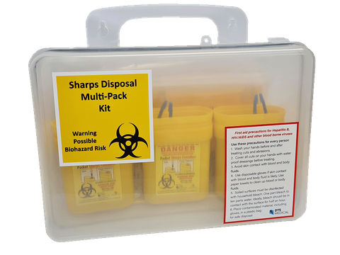 Sharps and Bio Hazard Waste Personal Containment Kit Has 3 x PSCK001 Inside