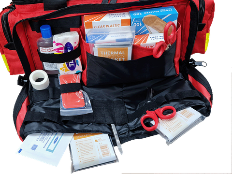 First Aid Resus styled Medium Major/ Mass Incident First Responder Kit in Under Arm Sling Style Tog Style Bag