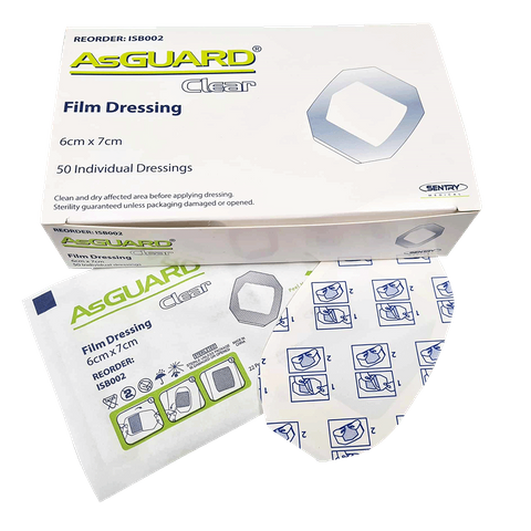 Clear Waterproof plain dressing 6x7cm single