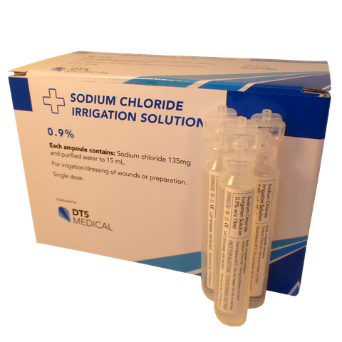 Saline 15ml Wound and Eye Wash Solutions Ampoule 50 in box