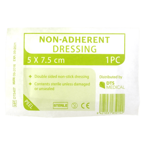Non Adherent Dressings 7.5cmx5cm Sterile Single