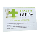 First Aid Instructions Tips / Guide, folded to Credit card size. High quality printed