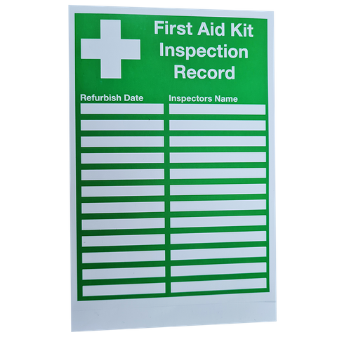 Generic First Aid Inspection Record Sticker A6