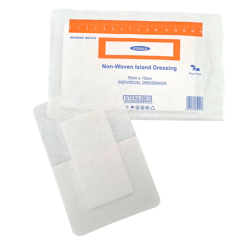 Island Dressing Adhesive Non Woven 15cm x 10cm Single Sterile