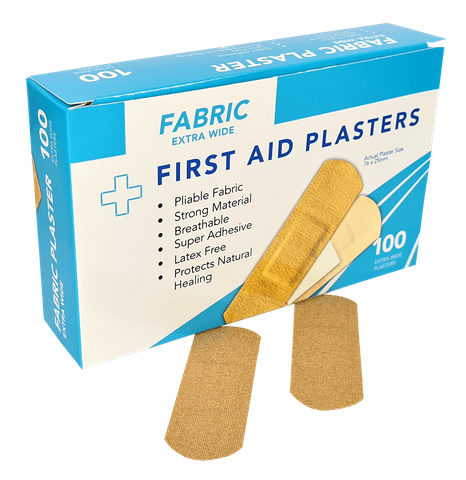 Fabric X wide Plasters Skin Colour 25mm x 76mm 100's Boxed