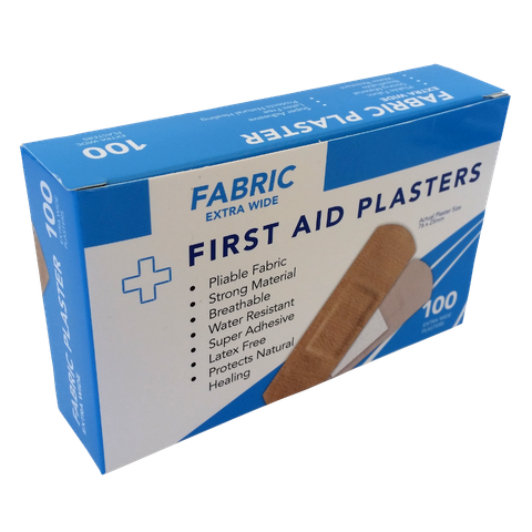 Fabric X wide Plasters Skin Colour 25mm x 76mm 100's Boxed
