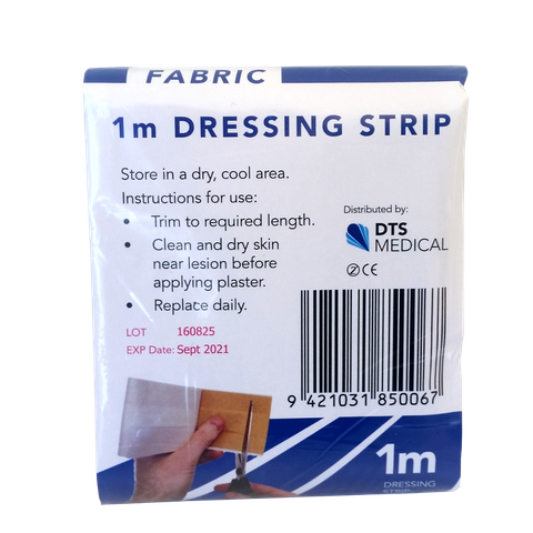 Fabric Dressing Strip plasters 8cm x 1m in packet