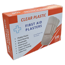 Plastic X wide Plasters Transparent 25mm x 76mm 100's Boxed