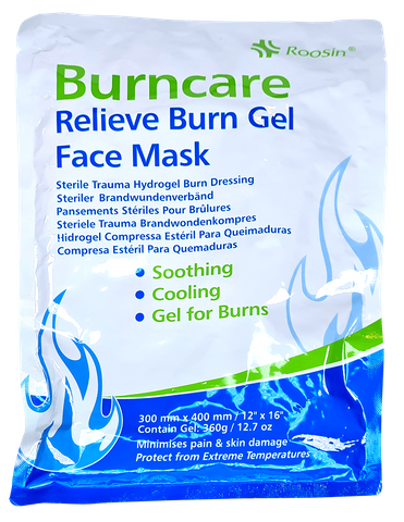 Burn Dressing Gel Soaked Dressing 30x40cm X Large With Cut Outs For Eye Nose Mouth Sterile
