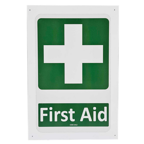 First aid sign on PVC plastic 240x340mm +/-