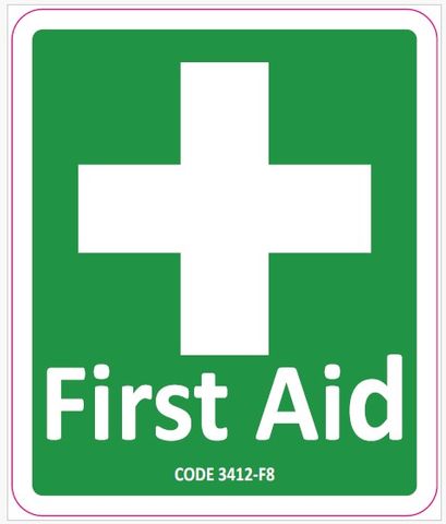 Adhesive Sticker Sign First Aid 100x100mm +/-