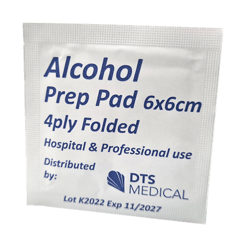 Alcohol Prep Pads 70% Alcohol 6cm x 6cm Folded Wipe box of 200