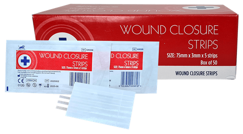 Wound Closure Strip 3mm x 75mm Box Of 50 sachets of 5 Sterile
