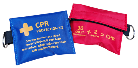 CPR Key Ring Pouch Blue - with CPR Shield