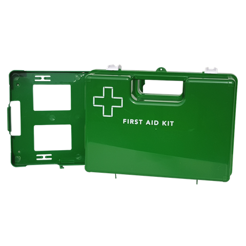 First Aid Box Plastic, Green, Large with Wall Mount Bracket Empty