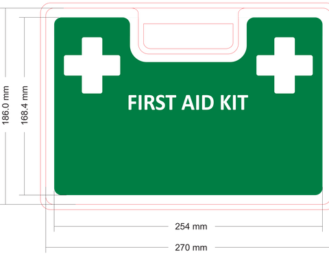 First Aid Box Plastic, Green, Large with Wall Mount Bracket Empty