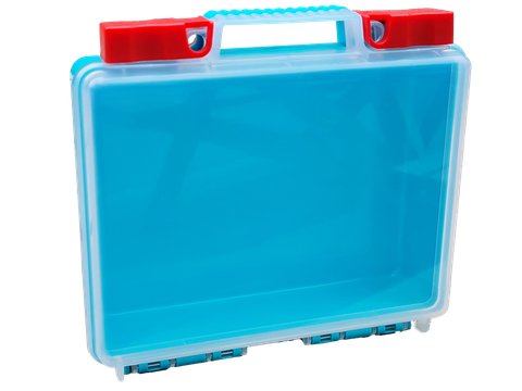 First Aid Box Plastic, Green Base Clear Lid, Large Empty No Stickers Blank 145x115x45mm