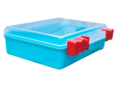 First Aid Box Plastic, Green Base Clear Lid, Large Empty No Stickers Blank 145x115x45mm
