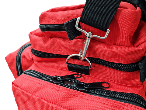 First Aid Medical Kit Bag Red & Lime Reflective Tape Under Arm Shoulder Sling