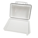First Aid Box Plastic, Clear, Medium Wall Mount Flap Single Cavity Empty No Stickers Blank