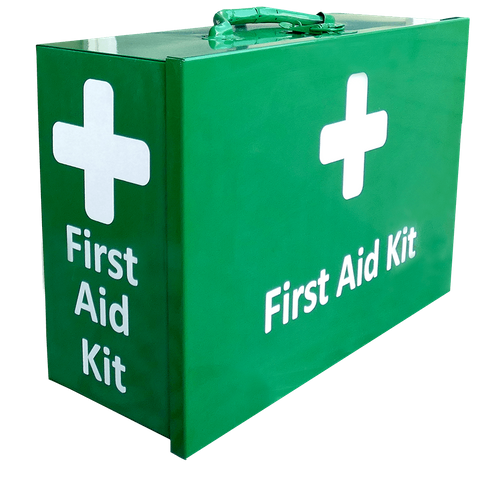 First Aid Metal Box Landscape Large Wall Mountable Green Empty