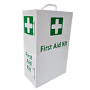 First Aid Metal Box Portrait Large Wall Mountable White Empty