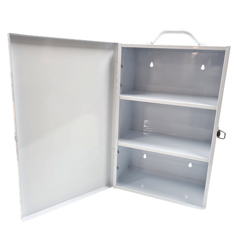 First Aid Metal Box Portrait Large Wall Mountable White Empty