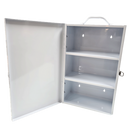 First Aid Metal Box Portrait Large Wall Mountable White Empty