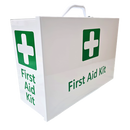 First Aid Metal Box Landscape Large Wall Mountable White Empty