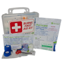 Burn Injury Essentials First Aid Kit Clear Plastic Box Store or Wall Mount