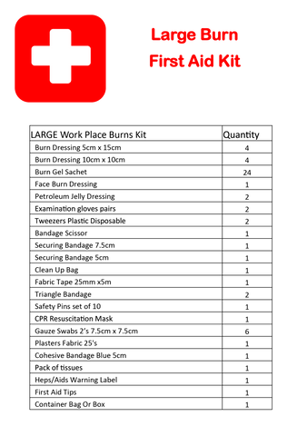 Burn Injury First Aid Kit Soft Pouch - Large / Commercial