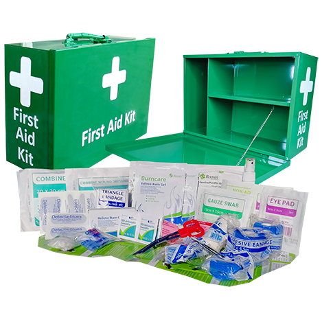 Kitchen, Food & Catering First Aid Kit Industrial Large Green Landscape Wall Mount Metal Box