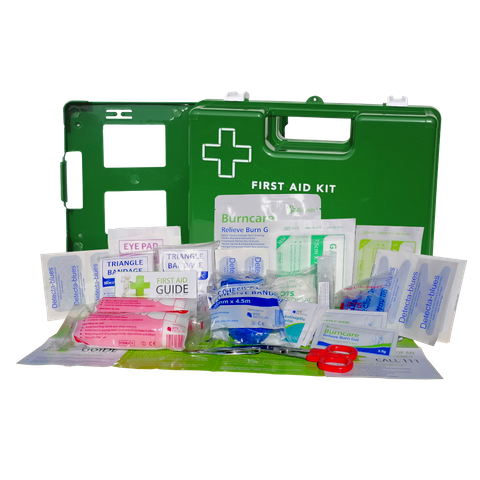 Kitchen, Food & Catering First Aid Kit Small In Green Wall Mount Plastic Box