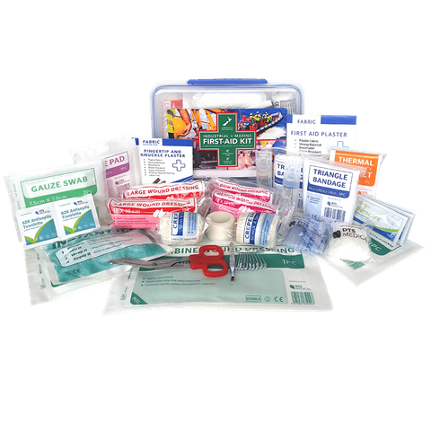 First Aid Kit Industrial And Marine in large Clear Plastic Lunch Box Style