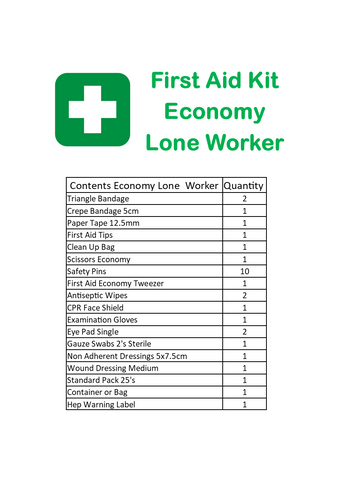 Economy Lone Worker First Aid Kit in Belt Loop Semi Circle Pouch