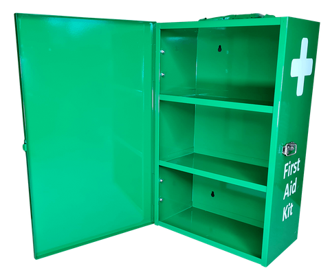 First Aid Kit Work Place 1-25 in Portrait Green Metal mountable cabinet