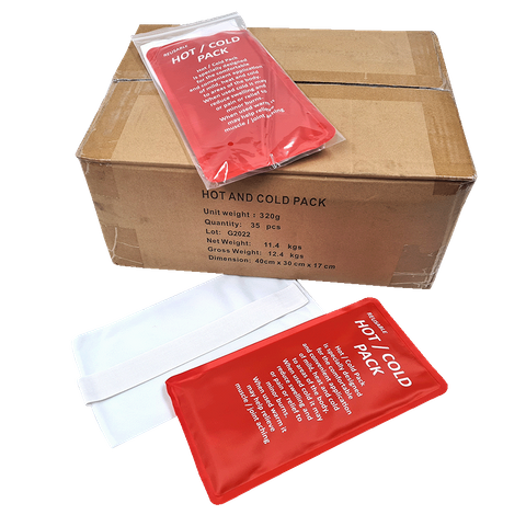 Large Reusable Gel Filled Hot & Cold Pack, Nylon Outer c/w Protection Cover Case of 35