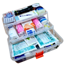 First Aid Box Plastic, Clear, Large with 2 X Shelves Empty No Stickers Blank