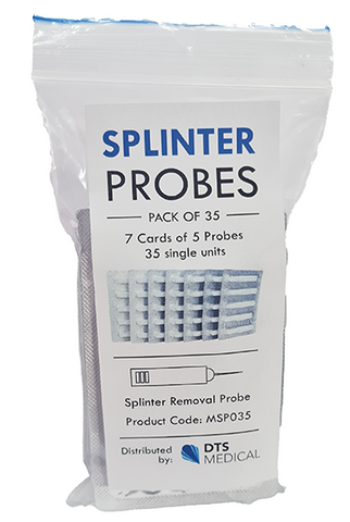 Splinter Removal Probes, Sterile, Individually Foil Sealed First Aid, 7 Cards of 5 = 35 per Pack