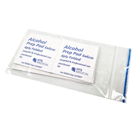 Alcohol Prep Pads 70% Alcohol 6cm x 6cm Folded Wipe Pack of 10