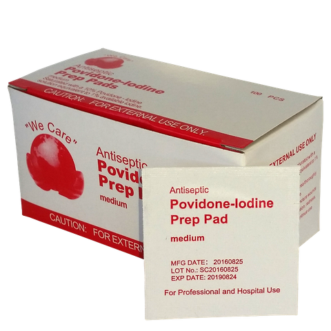 Povidone Iodine Prep Pad Wipes Single Individually Sealed