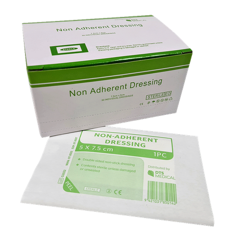 Non Adherent Dressings 7.5cmx5cm Box of 50 Sterile