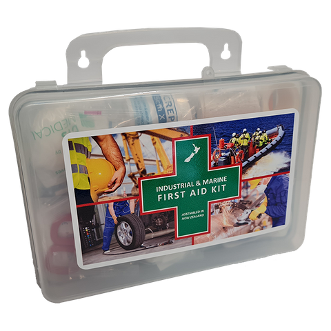 First Aid Kit - Essentials Industrial and Marine in Clear Plastic Box